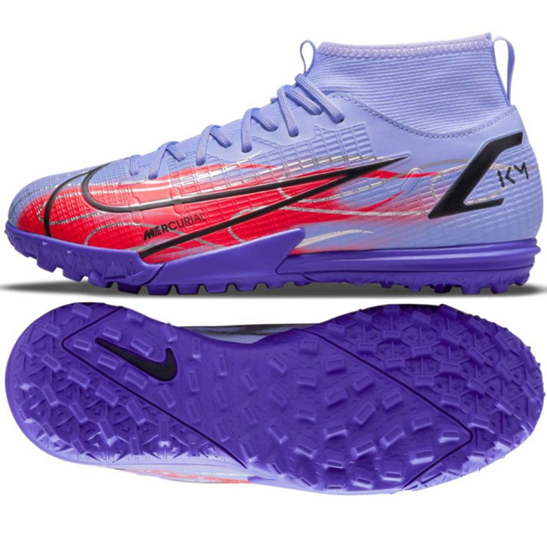 Nike Mercurial Superfly 8 Academy Km Tf Jr DB0935 506 chaussures de football multicolore violet