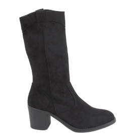 Bottines à talons larges Mono Black noir