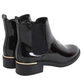 Chelsea boots femme laquées Petit Black noir
