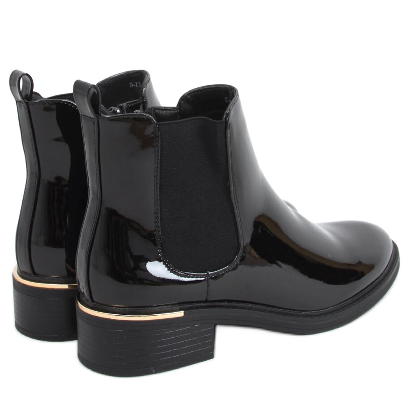 Chelsea boots femme laquées Petit Black le noir