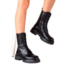 Bona Trapeur de bottes noires avec cuir écologique