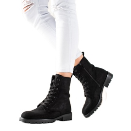 Bestelle Trappeurs en suède noir