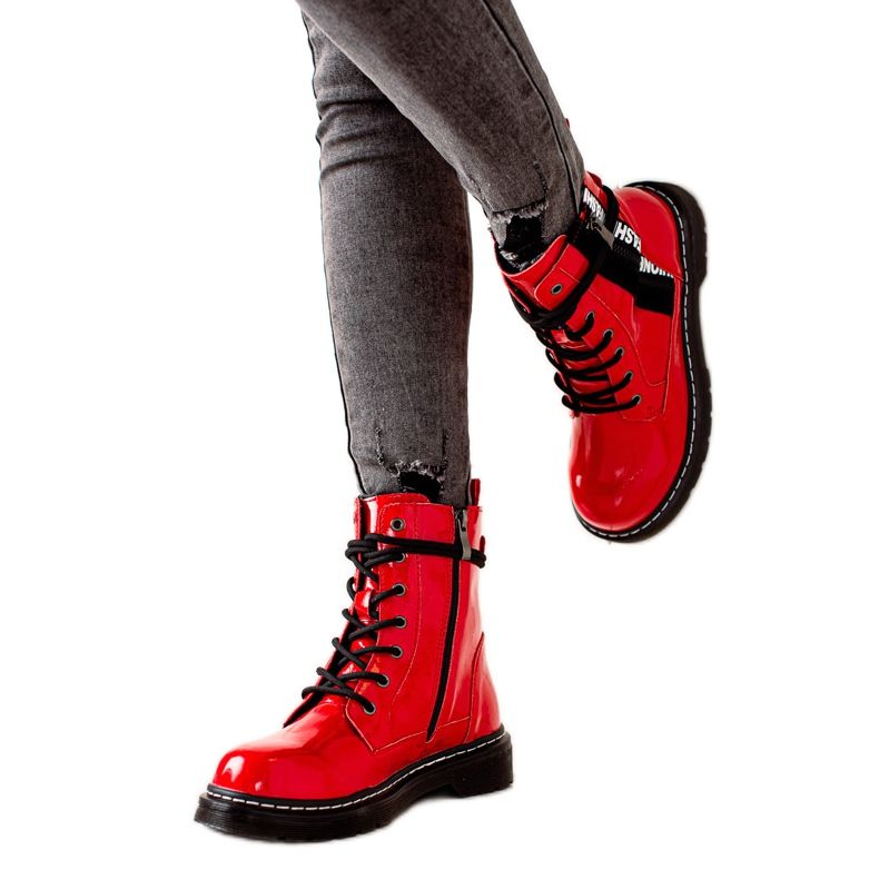 Filippo Bottes en cuir verni rouge Filippo Bottes en cuir verni rouge