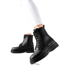 TRENDI Trappeurs noirs classiques sur la plate-forme