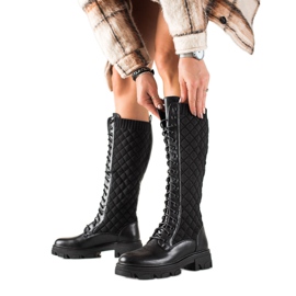 TRENDI Bottes de travail matelassées noir