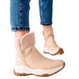 Goodin Bottes chaudes avec une fermeture éclair beige