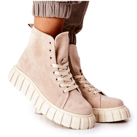 Baskets montantes en daim sur une plate-forme Menipise beige