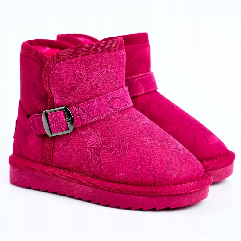 Apawwa Bottes de Neige Enfant Fourrure Fuchsia Kawai rose