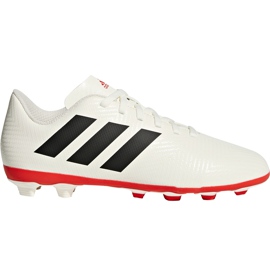 Chaussures de football Adidas Nemeziz 18.4 FxG Jr CM8510 blanc