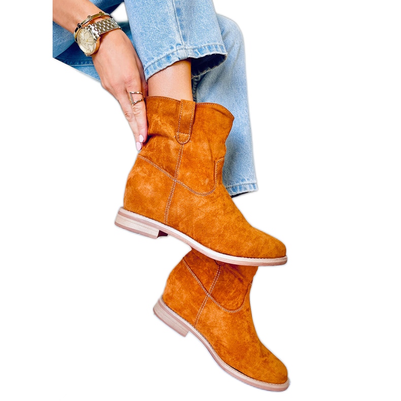 Bottes sur un coin caché Werda Camel brun