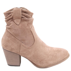 Bottines à talons de Bedd Khaki beige kaki