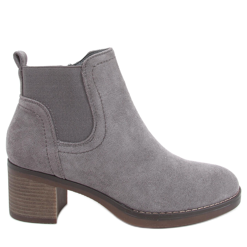 Bottines à talons larges Fill Grey gris