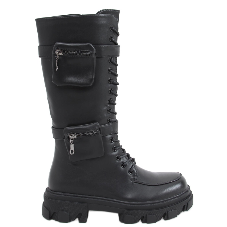 Asot Bottes noires avec pochettes le noir