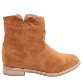 Bottes sur un talon compensé Deer Camel caché brun