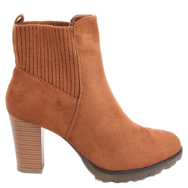 Bottines à talon femme Rosst Camel brun