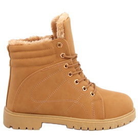 Bottines bois isolées femme Polle Camel brun