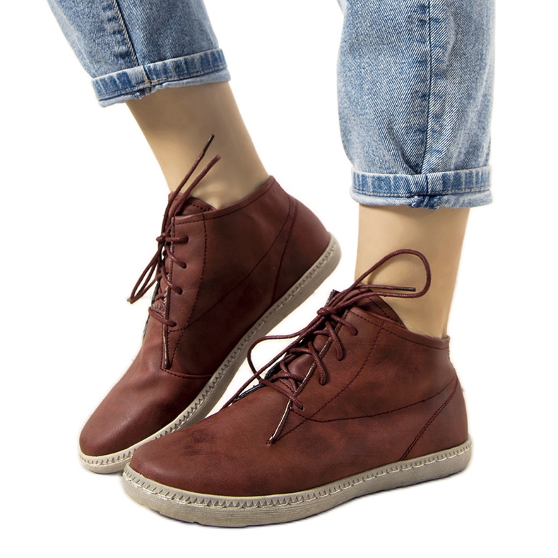Boots casual femme bordeaux Keira rouge