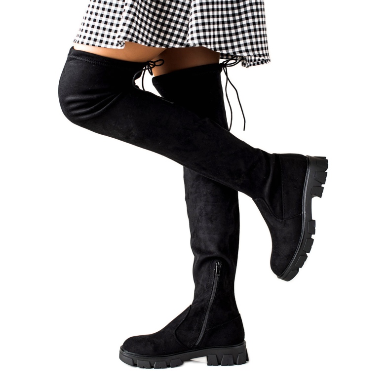 Super Me Bottes de plate-forme le noir