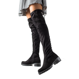 Lucky Shoes Bottes avec plateforme décorative noir