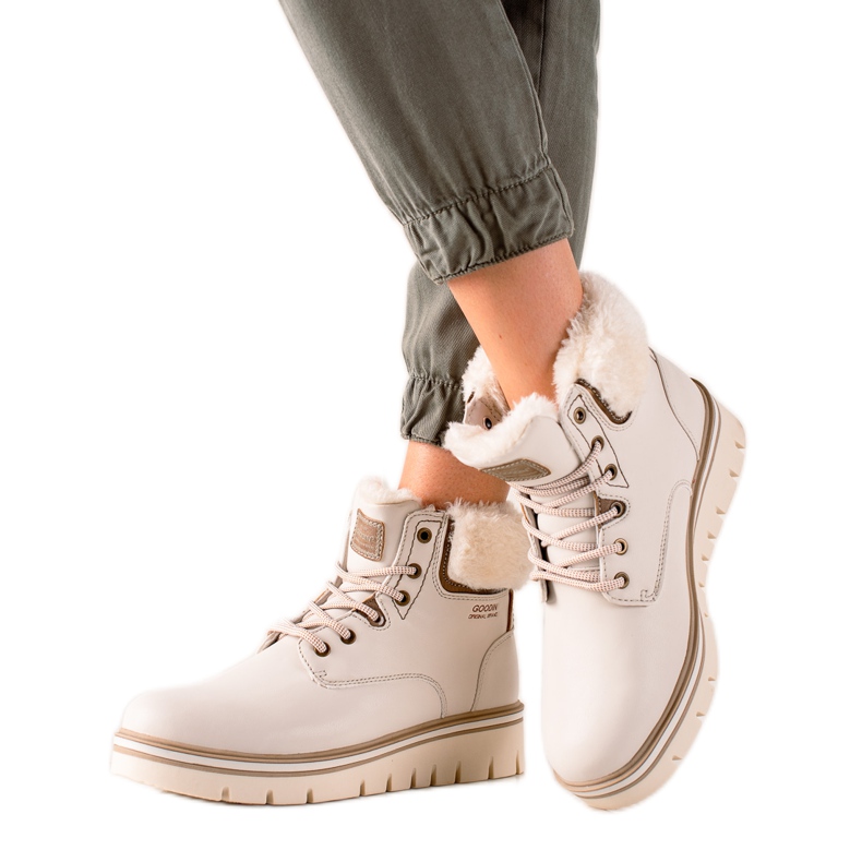 Goodin Trappeurs sur la plate-forme beige Goodin Trappeurs sur la plate-forme beige