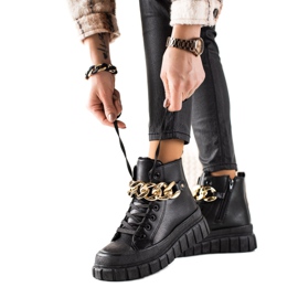 TRENDI Bottes chaudes Baskets noir