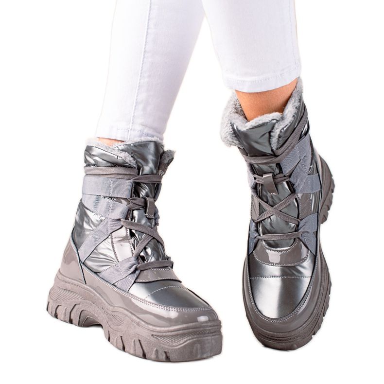 TRENDI Bottes de neige grises LT240g argent