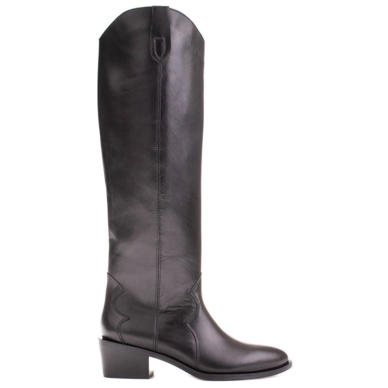 Marco Shoes Santiags Iolanda avec coutures décoratives le noir