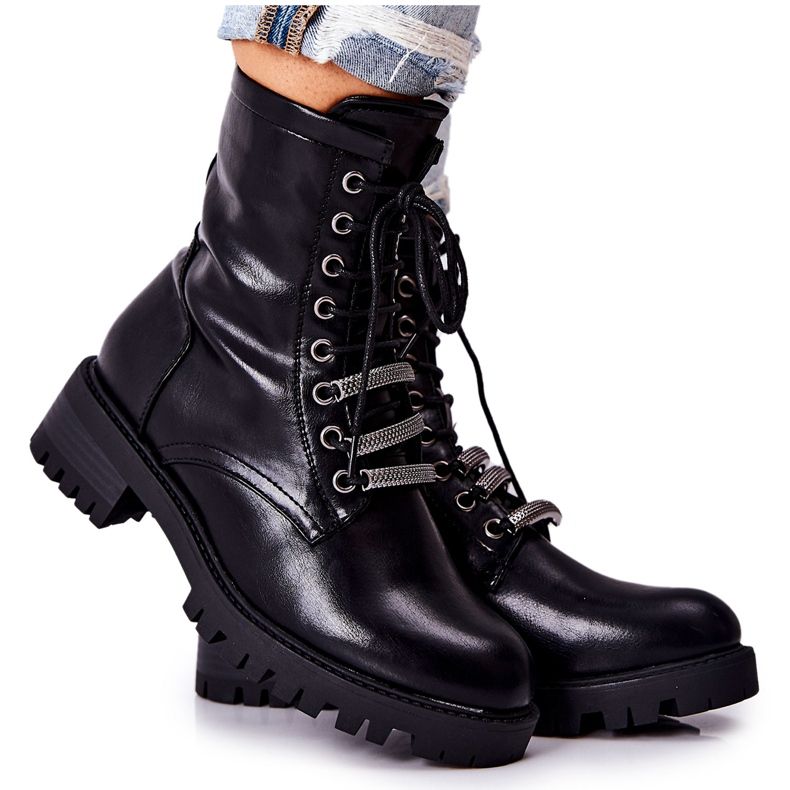 PE1 Bottes en cuir chaudes noires Lilinth le noir PE1 Bottes en cuir chaudes noires Lilinth le noir