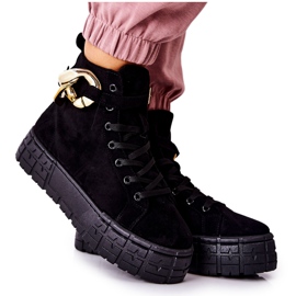 Baskets montantes sur la plateforme noire Evenia