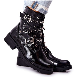 Bottines En Cuir À Lanières Kepherine Noir