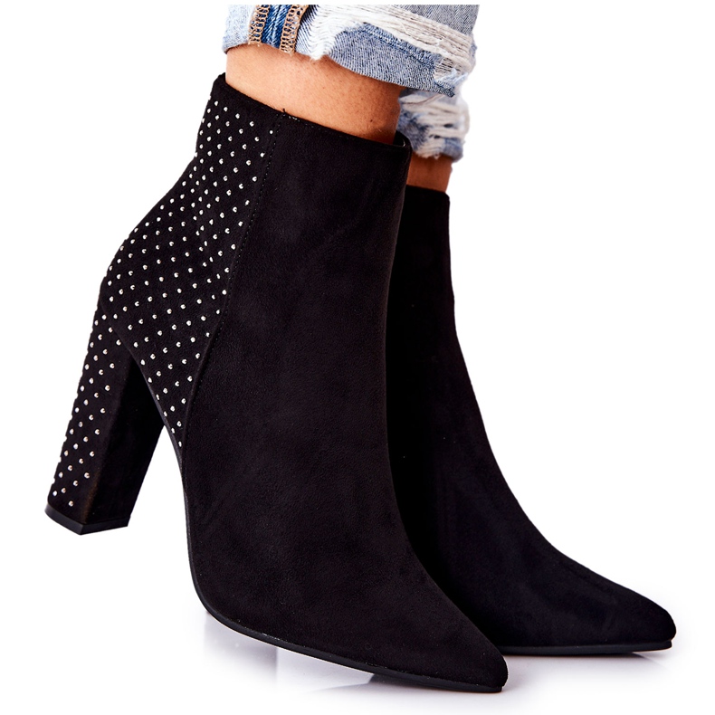 PS1 Bottes en daim noires Sorienta à paillettes le noir