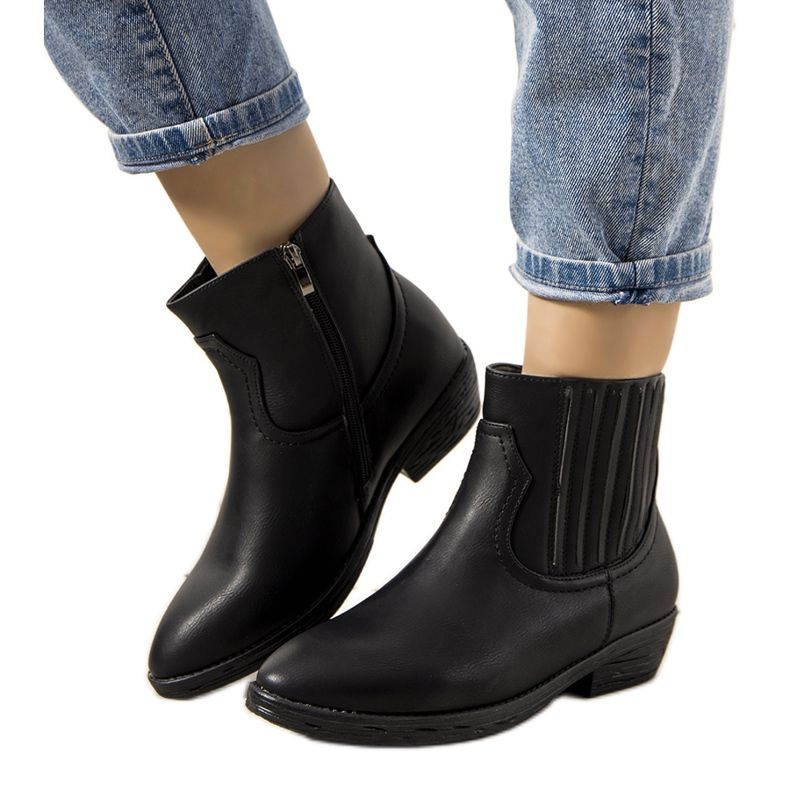 Bottes de cowboy chaudes noires Jolicoeur le noir