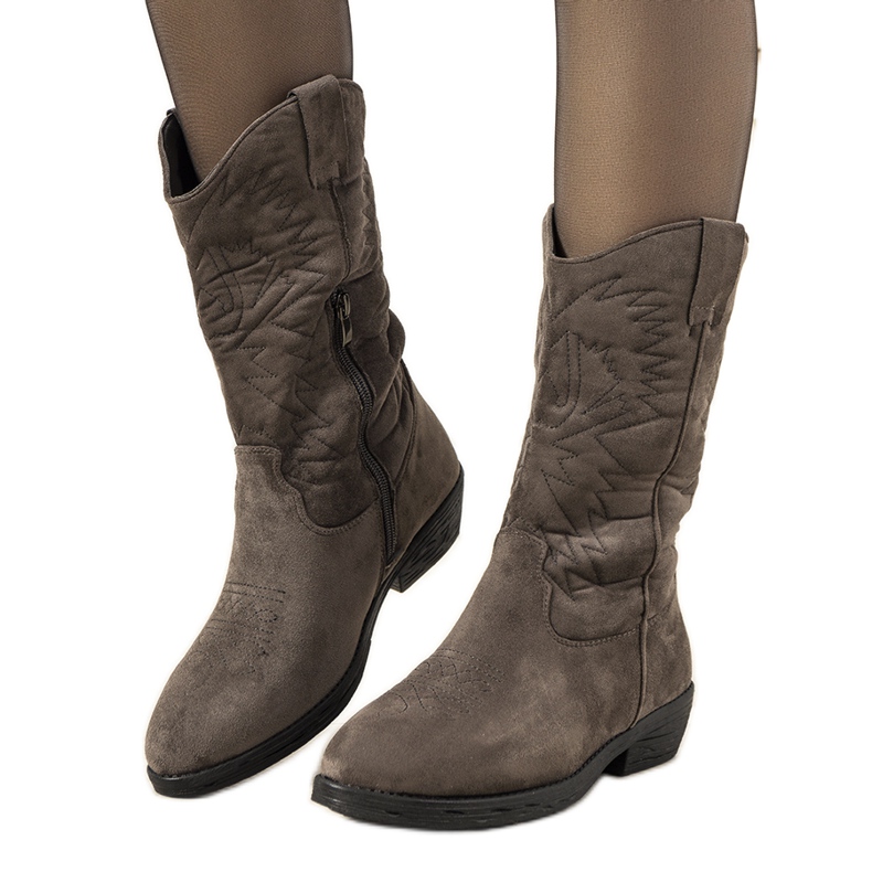 Bottes de cowboy grises de Roxanne Bottes de cowboy grises de Roxanne