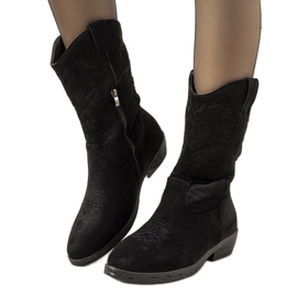 Bottes de cowboy noires de Roxanne le noir Bottes de cowboy noires de Roxanne le noir