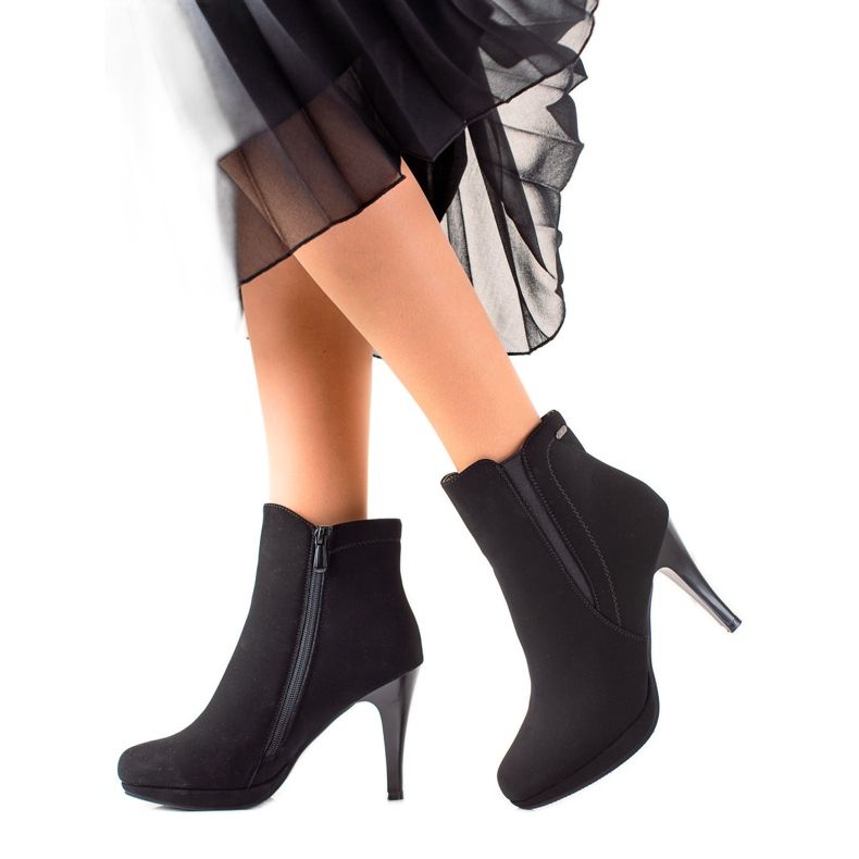 Camo Bottes élégantes sur un talon haut le noir Camo Bottes élégantes sur un talon haut le noir