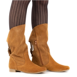 Olivier Bottines ajourées Elena rouge orange