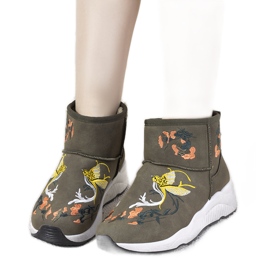 Bottes de neige vertes brodées Jamil