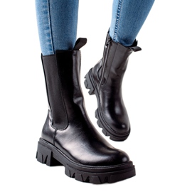 Goodin bottes hautes à la mode le noir
