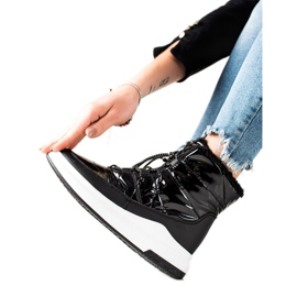 TRENDI Bottes de neige brillantes à la mode noir