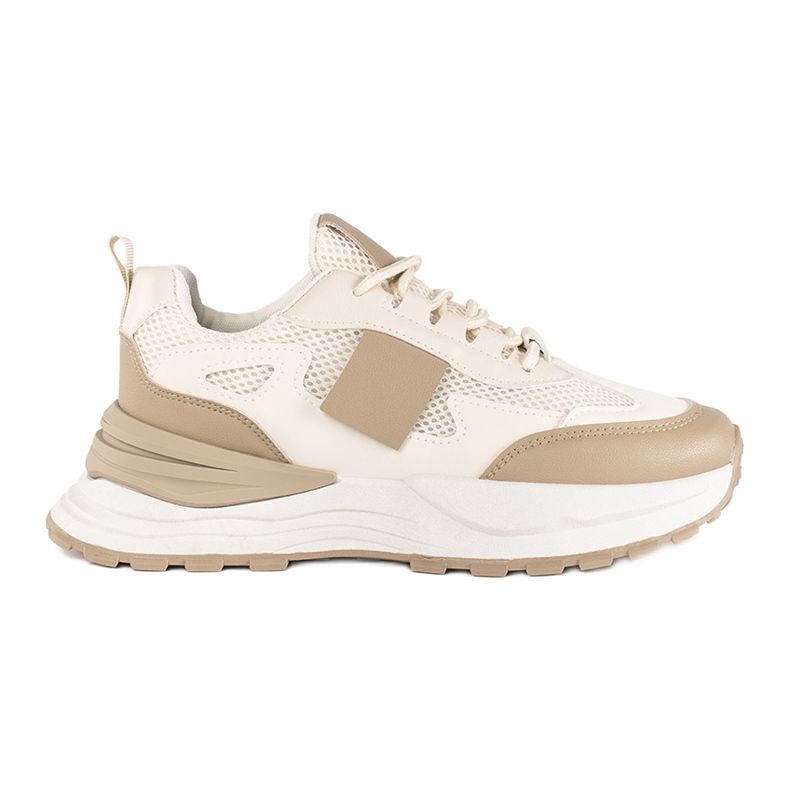 Chaussures de sport femme beiges et blanches