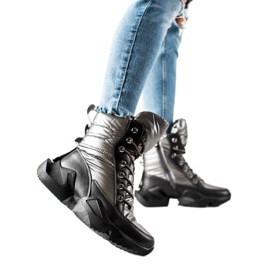 Seastar Bottes de neige chaudes à la mode argent gris
