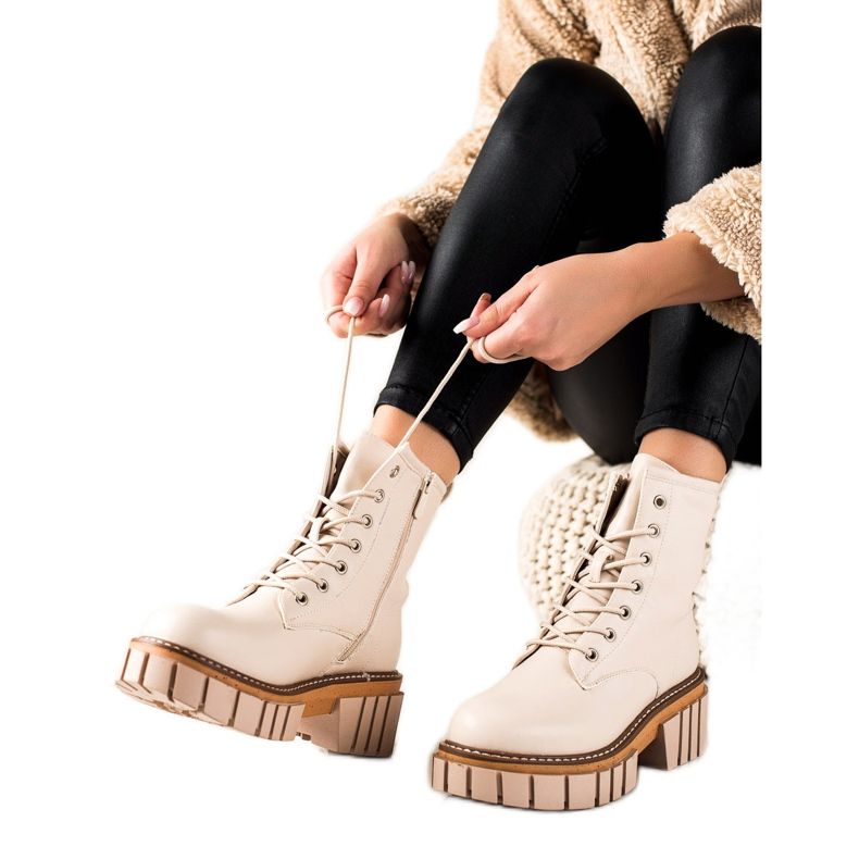 Seastar Bottes trappeurs sur la plate-forme beige Seastar Bottes trappeurs sur la plate-forme beige