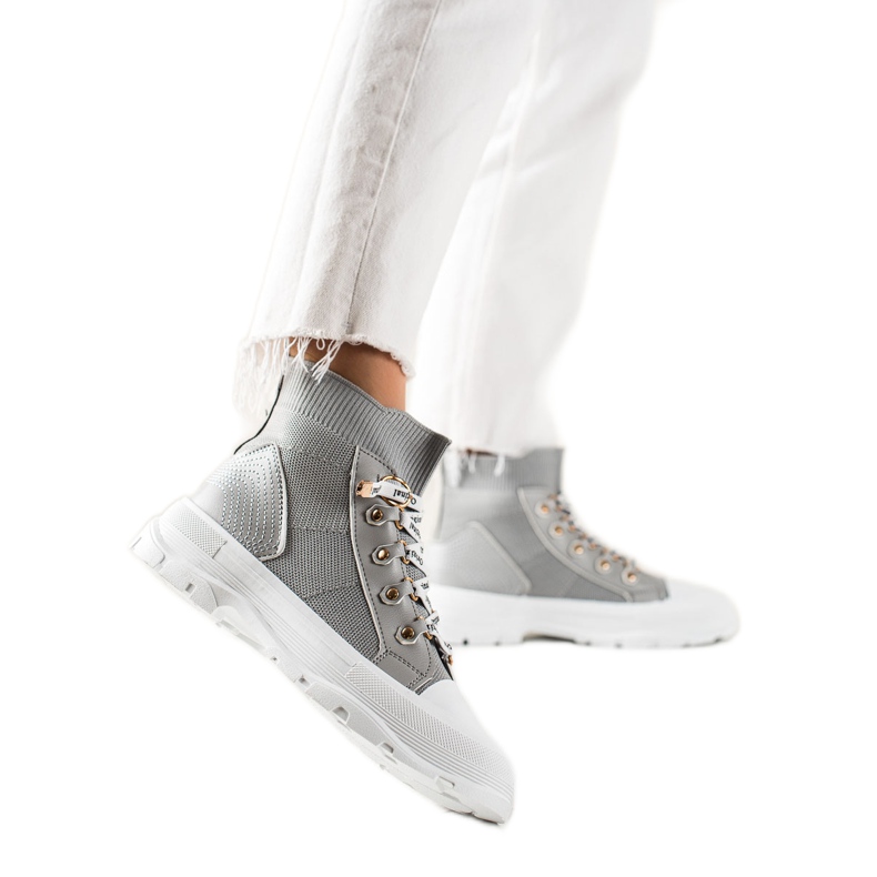 Goodin Baskets hautes à la mode gris Goodin Baskets hautes à la mode gris