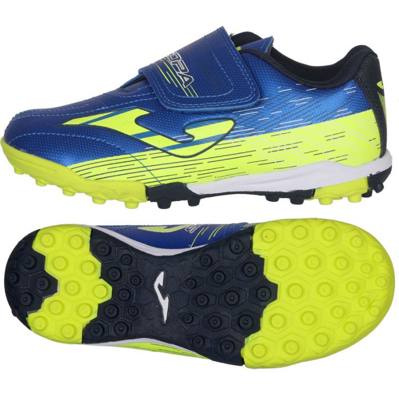 Chaussures de football Joma Super Copa 2104 Tf Jr SCJW.2104.TF.V noir, bleu, jaune bleu