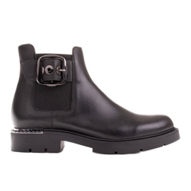 Marco Shoes Bottines Chelsea avec boucle décorative noir