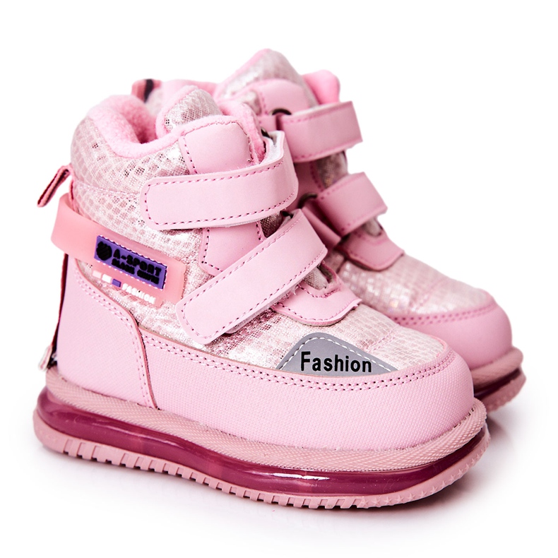 PJ2 Bottes de neige chaudes avec fermeture éclair Hesiera rose