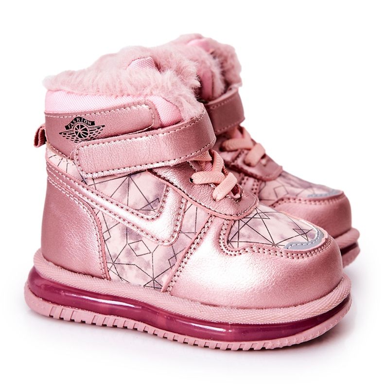 PJ2 Bottes de neige chaudes pour enfants Rose Shirinell