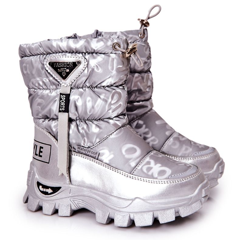 PJ2 Bottes de neige chaudes pour enfants sur la fermeture éclair argentée Cleome PJ2 Bottes de neige chaudes pour enfants sur la fermeture éclair argentée Cleome