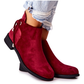 Boots femme Daim Bordeaux Numbero rouge