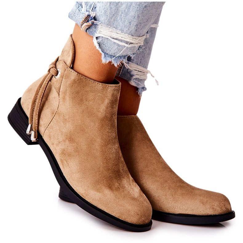 Boots Femme Daim Beige Numbero